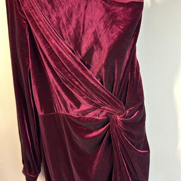 Revelry One-Shoulder Burgundy Maxi Dress - Picture 6 of 10